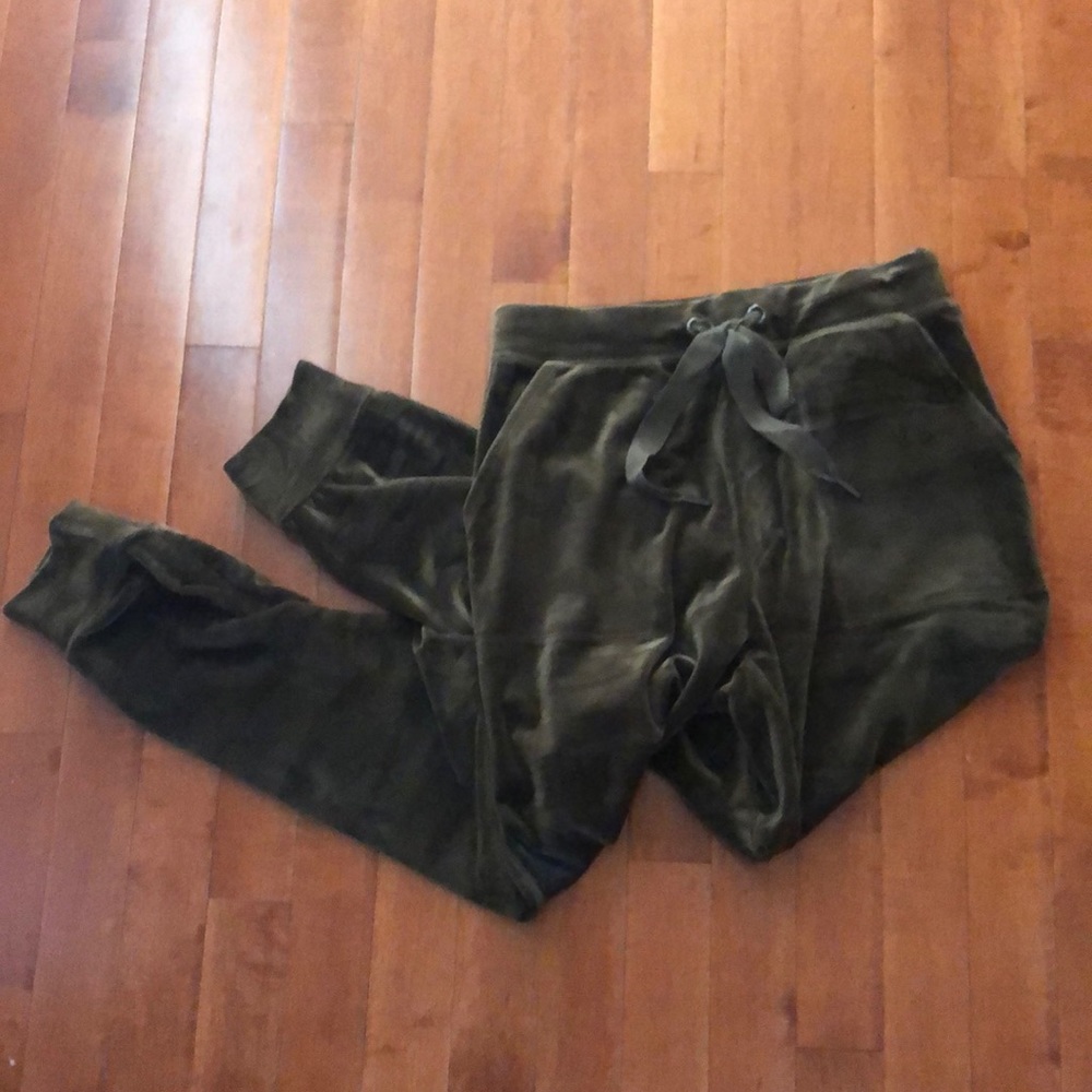 NWT Anthropologie Velour Joggers green XS